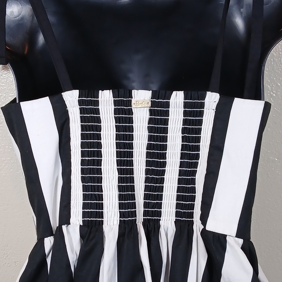 Show Me Your Mumu Dolled Up Mini Dress in Strip Black and White - Picture 7 of 13